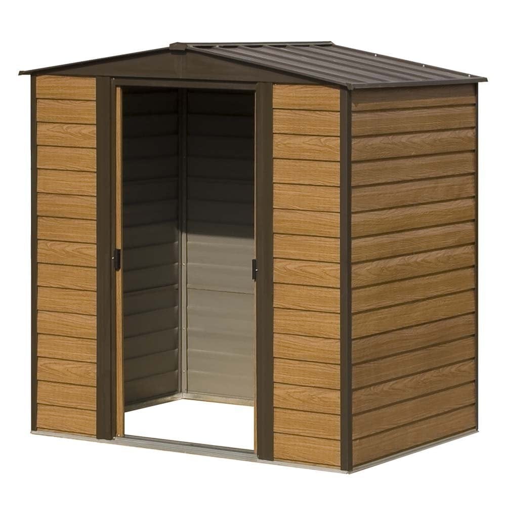 6x5 Woodvale metal shed with wood-look siding