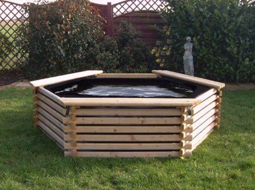 7.6ft 300 Gallon Hexagonal Wooden Norlog Pond, 590mm high