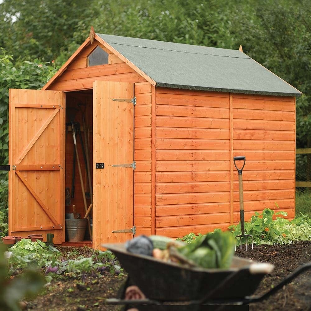 8x6 security shed with open door