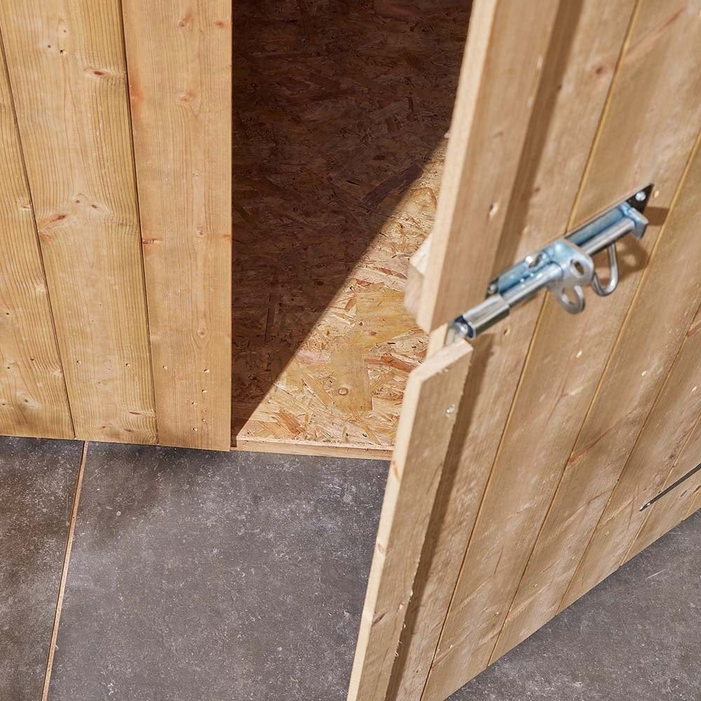 8x6 shiplap apex shed with double doors, open