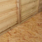 Interior detail of 8x6 shiplap apex shed with double door