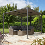 Aluminium Pergola with Sliding Roof in Grey, two sizes.