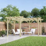 Corner Timber Pergola Complete DIY Kit, 3.6m up to 4.8m Quality Tanalised Redwood Timber.