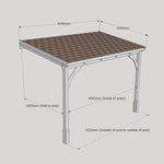 Felt Roof Lean-To Carport Gazebo Complete DIY Kit, Various Sizes