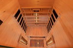 Infrared sauna interior from top view