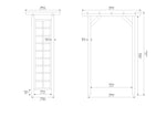 Garden Arbour with Roof and side trellis, Tanalised Redwood Timber