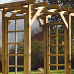 Garden Arbour with Roof and side trellis, Tanalised Redwood Timber