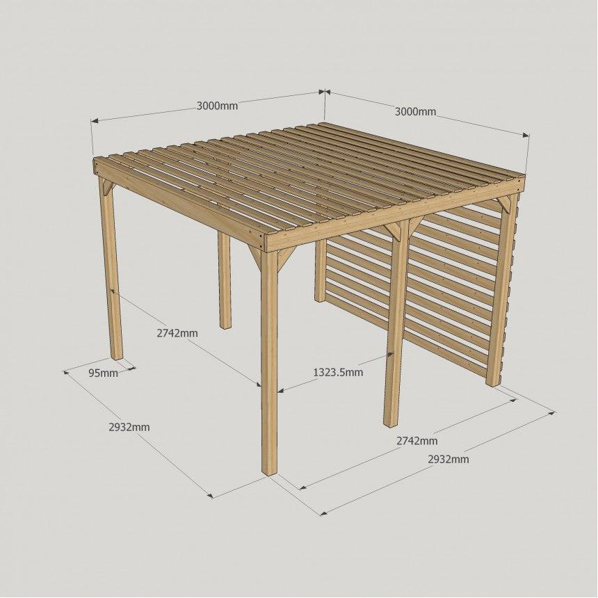 Heavy Duty Shade Pergola DIY Kit, Quality Tanalised Timber, Various Sizes