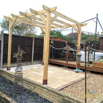 Heavy Duty Tanalised Timber Pergola Complete DIY Kit, Slow Grown Spruce, various sizes.