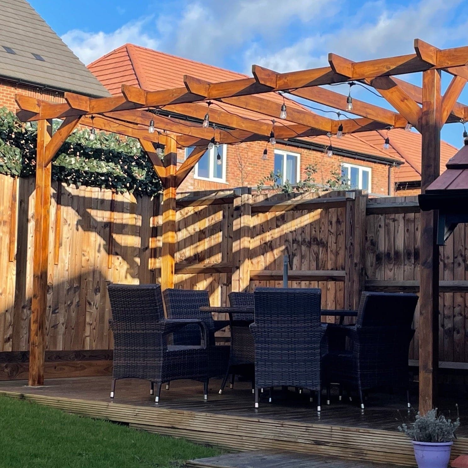 Heavy Duty Tanalised Timber Pergola Complete DIY Kit, Slow Grown Spruce, various sizes.