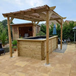 Heavy Duty Tanalised Timber Pergola Complete DIY Kit, Slow Grown Spruce, various sizes.