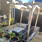 Heavy Duty Tanalised Timber Pergola Complete DIY Kit, Slow Grown Spruce, various sizes.