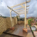 Heavy Duty Tanalised Timber Pergola Complete DIY Kit, Slow Grown Spruce, various sizes.