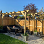 Heavy Duty Tanalised Timber Pergola Complete DIY Kit, Slow Grown Spruce, various sizes.