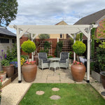 Heavy Duty Tanalised Timber Pergola Complete DIY Kit, Slow Grown Spruce, various sizes.