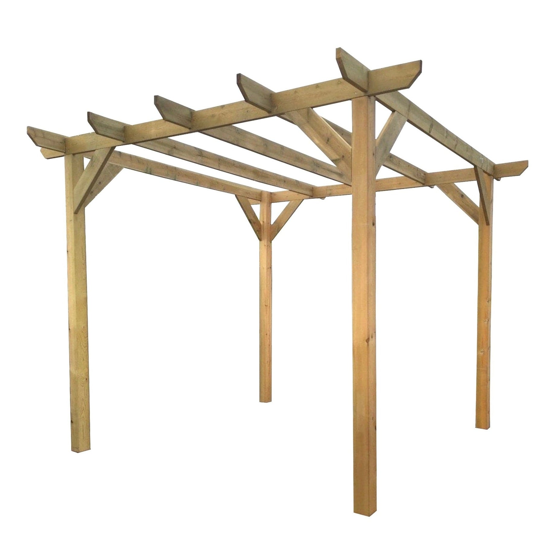 Heavy Duty Tanalised Timber Pergola Complete DIY Kit, Slow Grown Spruce, various sizes.