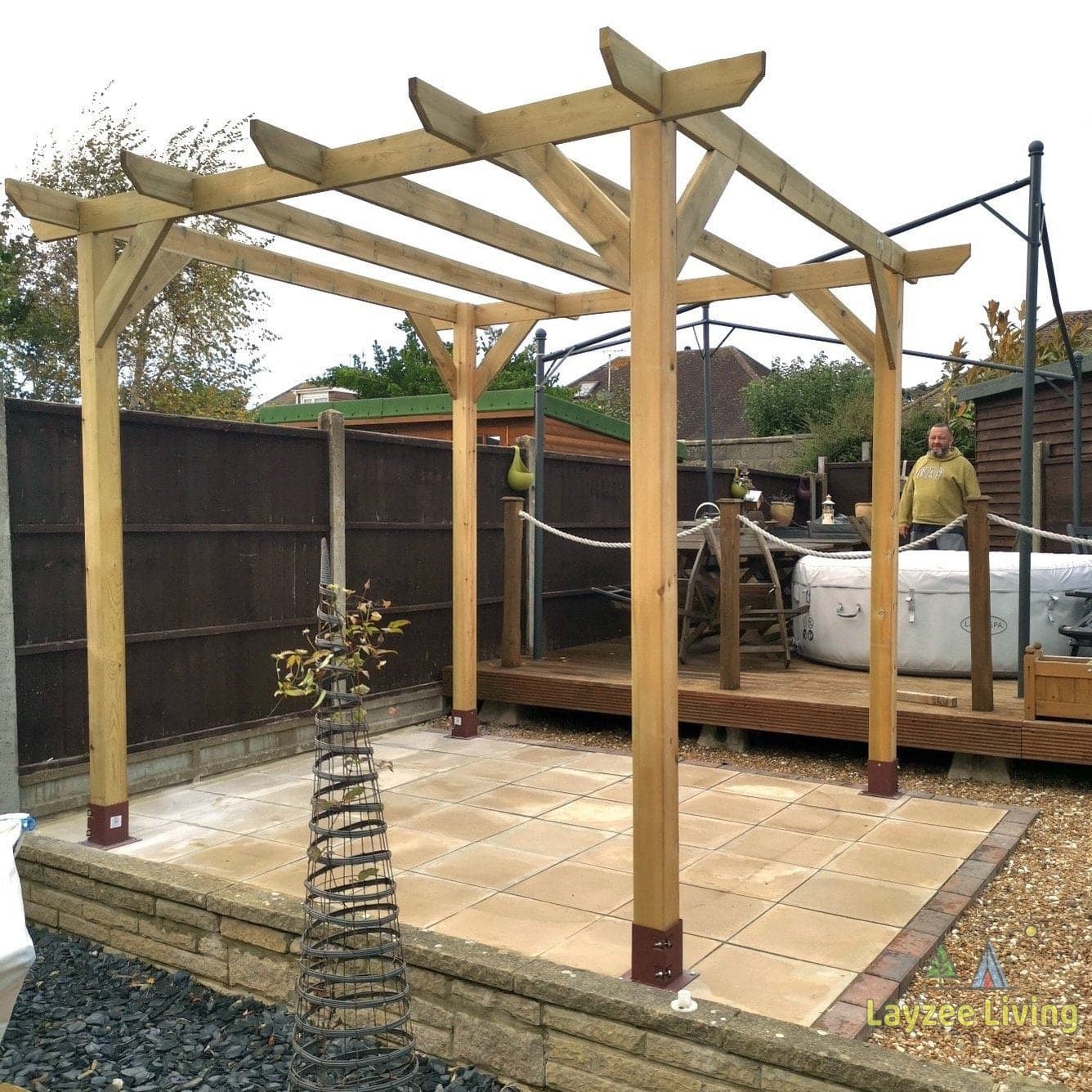 Heavy Duty Tanalised Timber Pergola Complete DIY Kit, Slow Grown Spruce, various sizes.