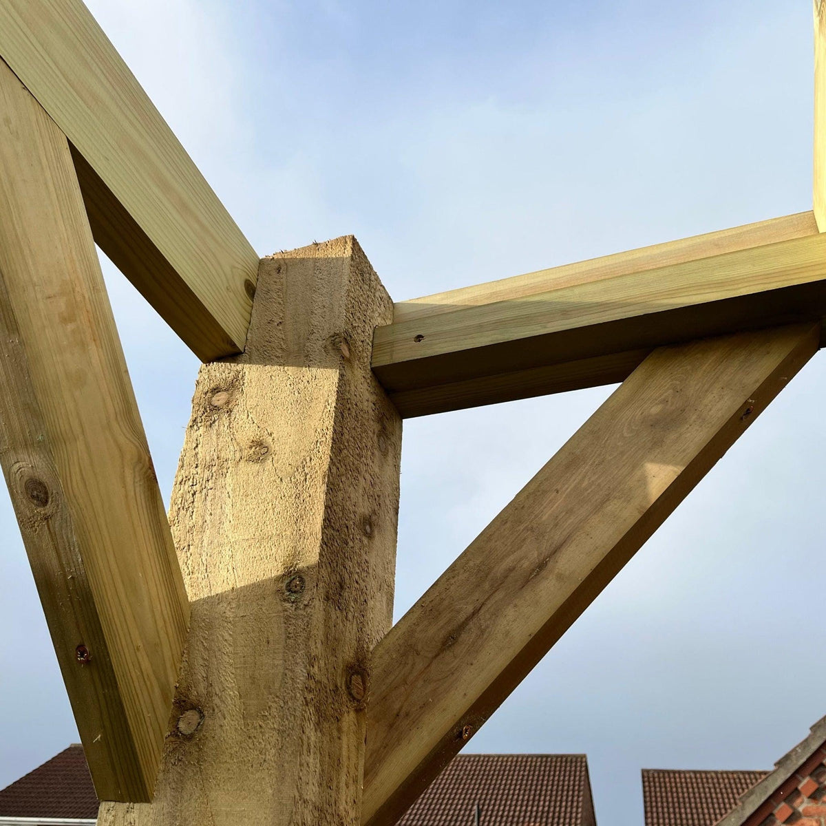 Timber Box Structure Heavy Duty Timber Box Pergola Complete DIY Kit, Tanalised Redwood Timb ...