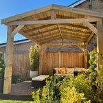 Heavy Duty Timber Gazebo DIY Kit | Tanalised feather edge timber | felt tile roof, various sizes.