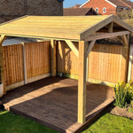 Heavy Duty Timber Gazebo DIY Kit | Tanalised feather edge timber | felt tile roof, various sizes.