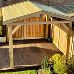 Heavy Duty Timber Gazebo DIY Kit | Tanalised feather edge timber | felt tile roof, various sizes.