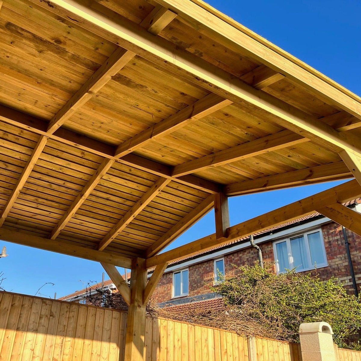 Heavy Duty Timber Gazebo DIY Kit | Tanalised feather edge timber | felt tile roof, various sizes.