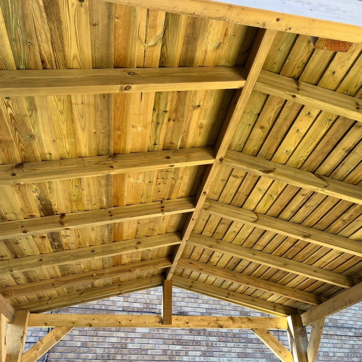 Heavy Duty Timber Gazebo DIY Kit | Tanalised feather edge timber | felt tile roof, various sizes.