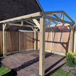 Heavy Duty Timber Gazebo DIY Kit | Tanalised feather edge timber | felt tile roof, various sizes.