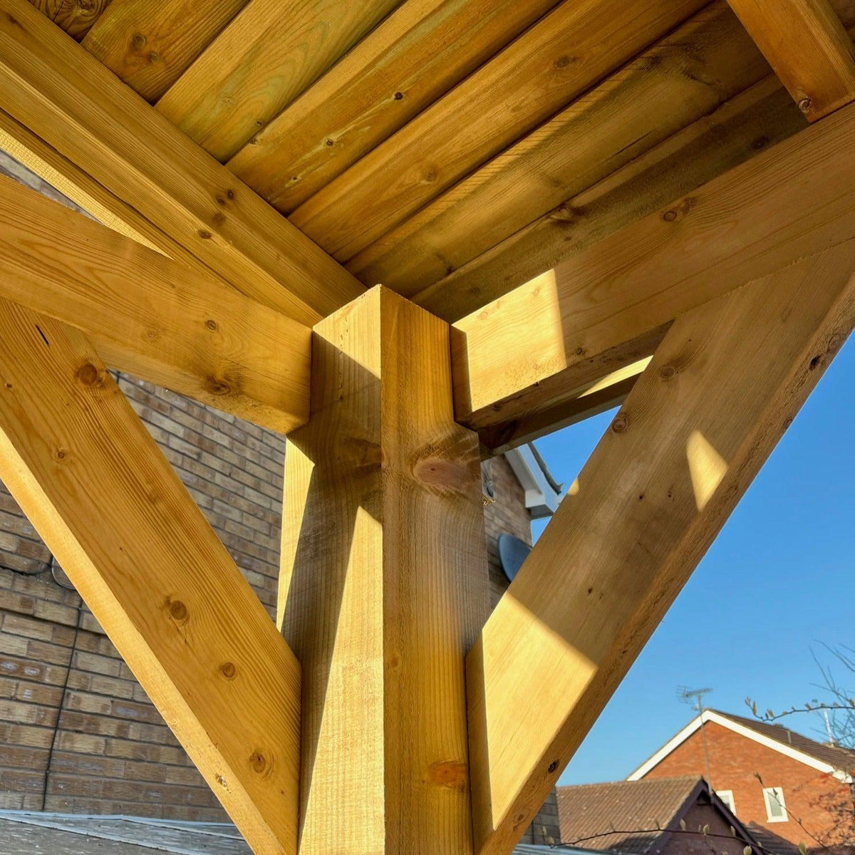 Heavy Duty Timber Gazebo DIY Kit | Tanalised feather edge timber | felt tile roof, various sizes.