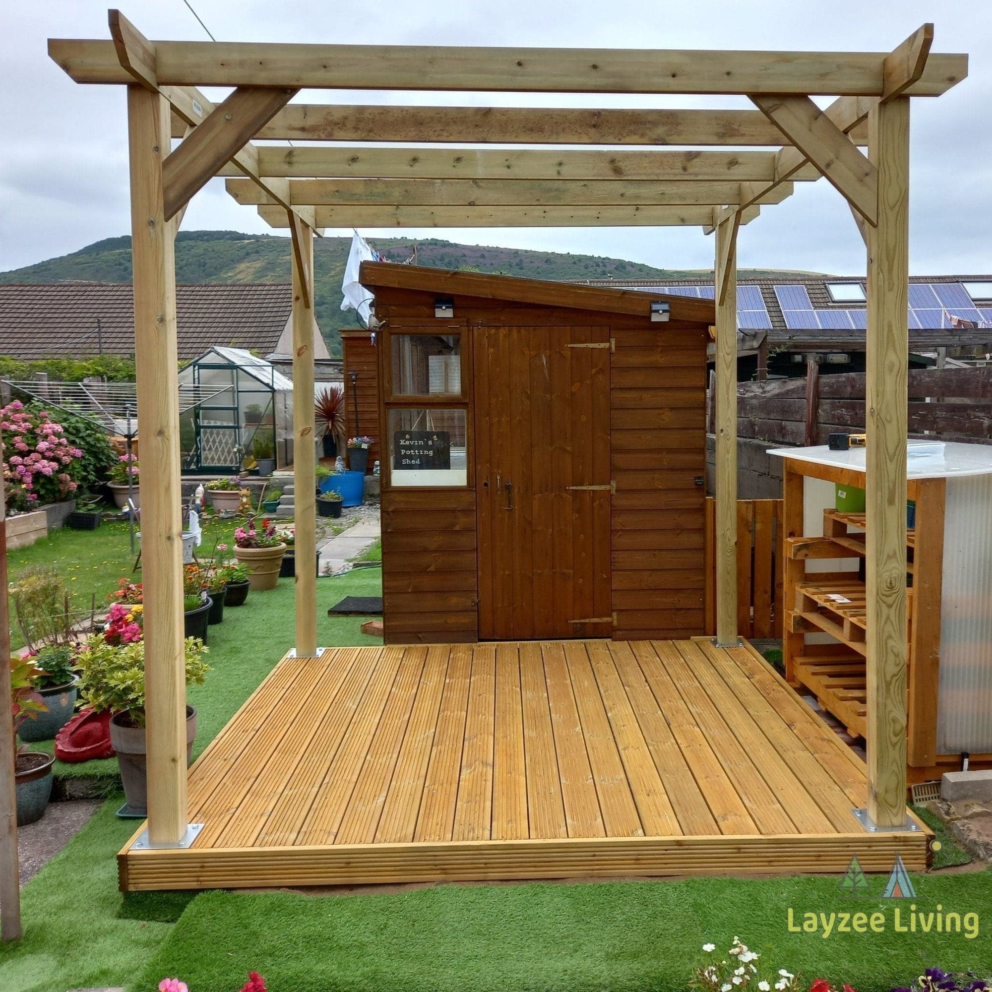 Timber Pergola Complete DIY Kit, Tanalised Redwood, various sizes ...