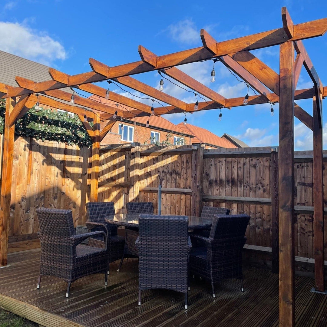 Heavy Duty Timber Pergola Complete DIY Kit, Quality Tanalised Redwood Timber, various sizes.