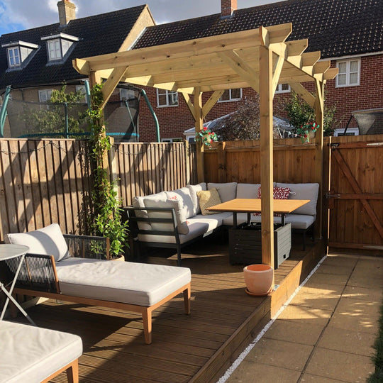 Heavy Duty Timber Pergola Complete DIY Kit, Quality Tanalised Redwood Timber, various sizes.