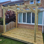 Heavy Duty Timber Pergola Complete DIY Kit, Quality Tanalised Redwood Timber, various sizes.