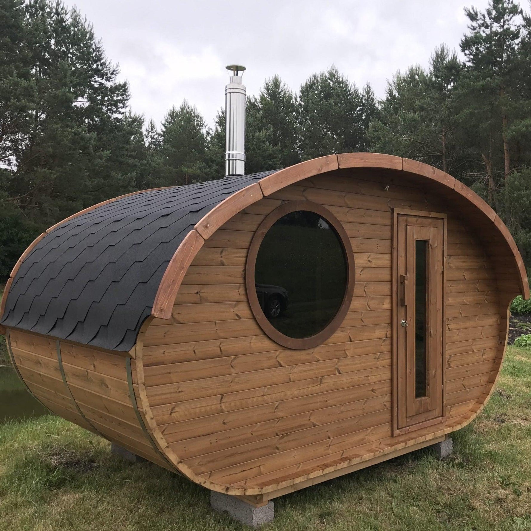 Hobbit Sauna, various sizes, Wood-Fired or Electric.