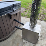 Ofuro wood-fired tub with external heater