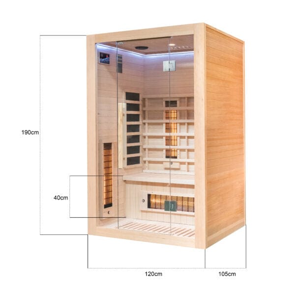KN-002cm Infrared Sauna with Dimensions