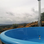 Large 200cm Wood Fired Hot Tub, External Heater, Fibreglass Liner.