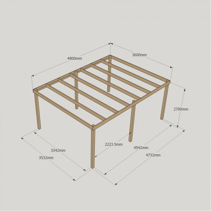 Large Size Heavy Duty Box Pergola Complete DIY Kit, Quality Tanalised Timber.