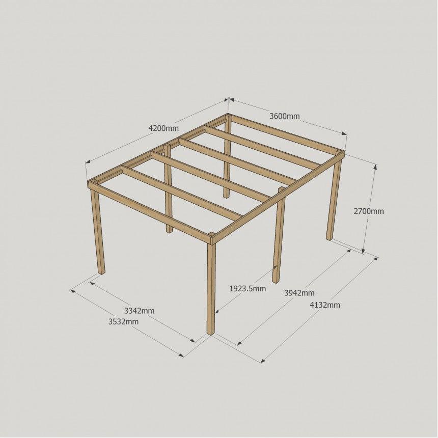 Large Size Heavy Duty Box Pergola Complete DIY Kit, Quality Tanalised Timber.