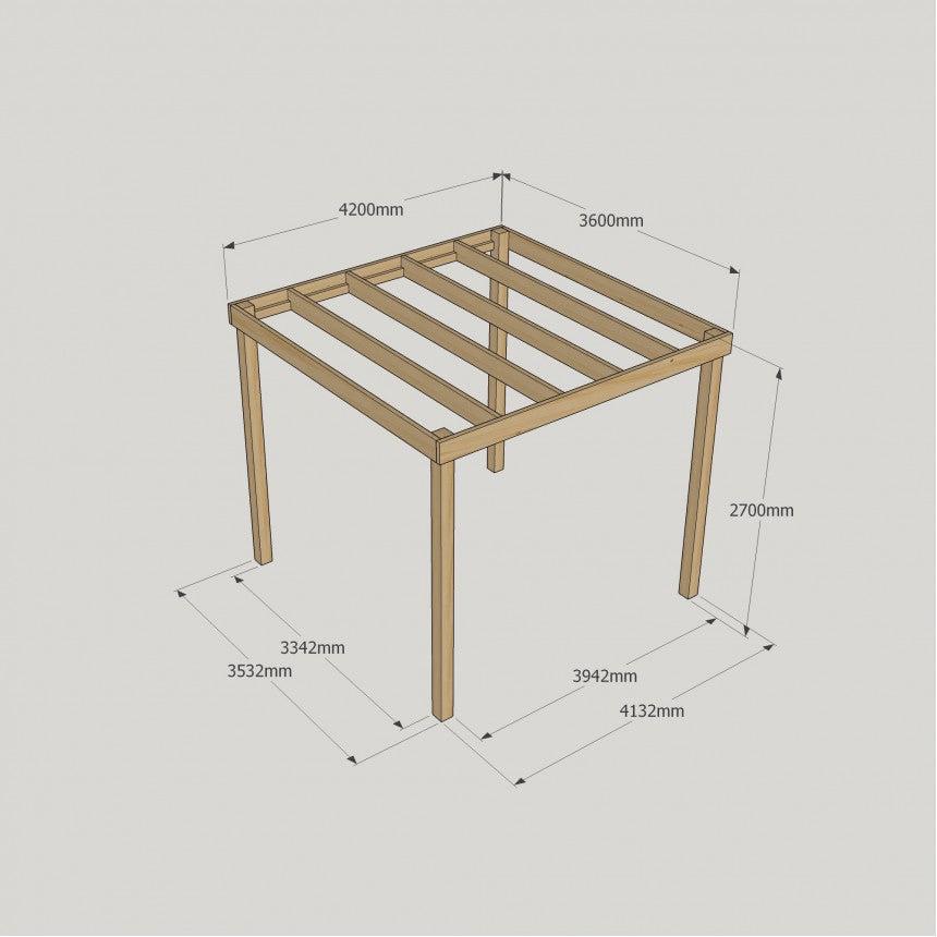 Large Size Heavy Duty Box Pergola Complete DIY Kit, Quality Tanalised Timber.