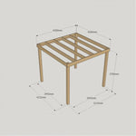 Large Size Heavy Duty Box Pergola Complete DIY Kit, Quality Tanalised Timber.