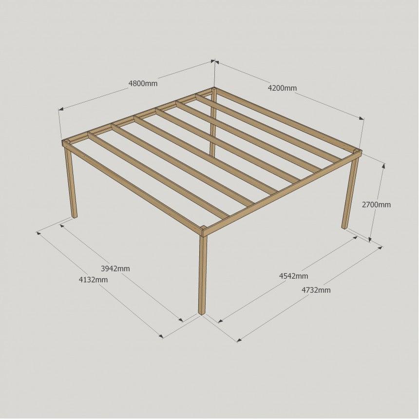 Large Size Heavy Duty Box Pergola Complete DIY Kit, Quality Tanalised Timber.