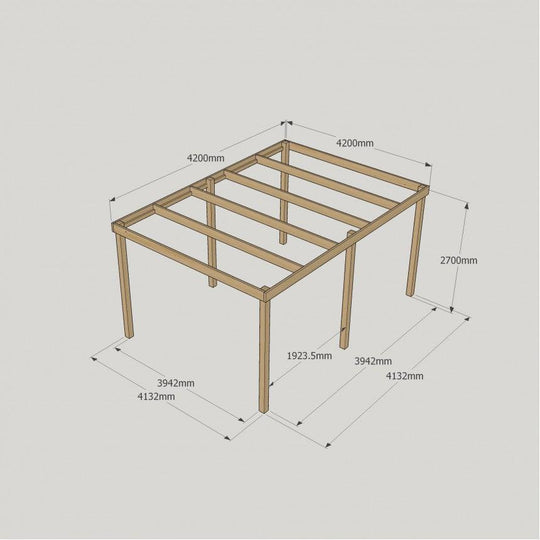 Large Size Heavy Duty Box Pergola Complete DIY Kit, Quality Tanalised Timber.