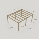 Large Size Heavy Duty Box Pergola Complete DIY Kit, Quality Tanalised Timber.