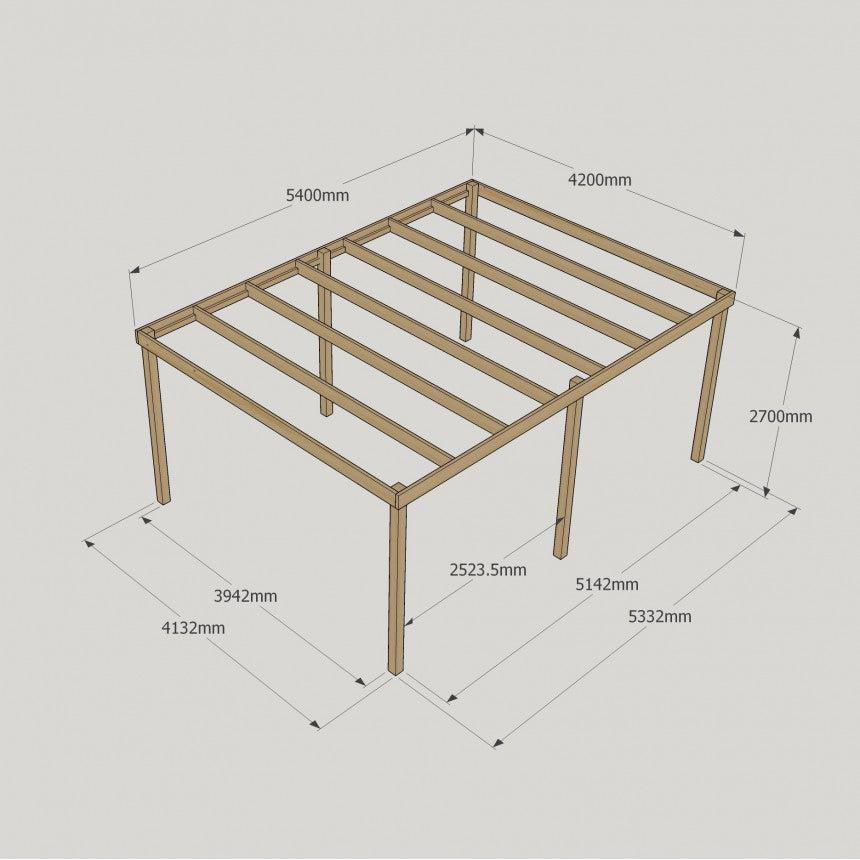 Large Size Heavy Duty Box Pergola Complete DIY Kit, Quality Tanalised Timber.