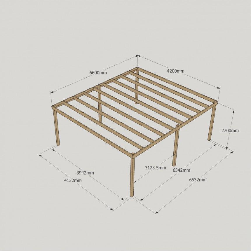 Large Size Heavy Duty Box Pergola Complete DIY Kit, Quality Tanalised Timber.