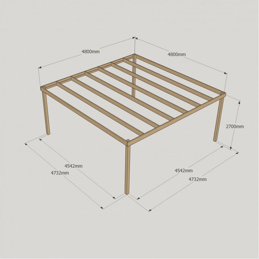 Large Size Heavy Duty Box Pergola Complete DIY Kit, Quality Tanalised Timber.