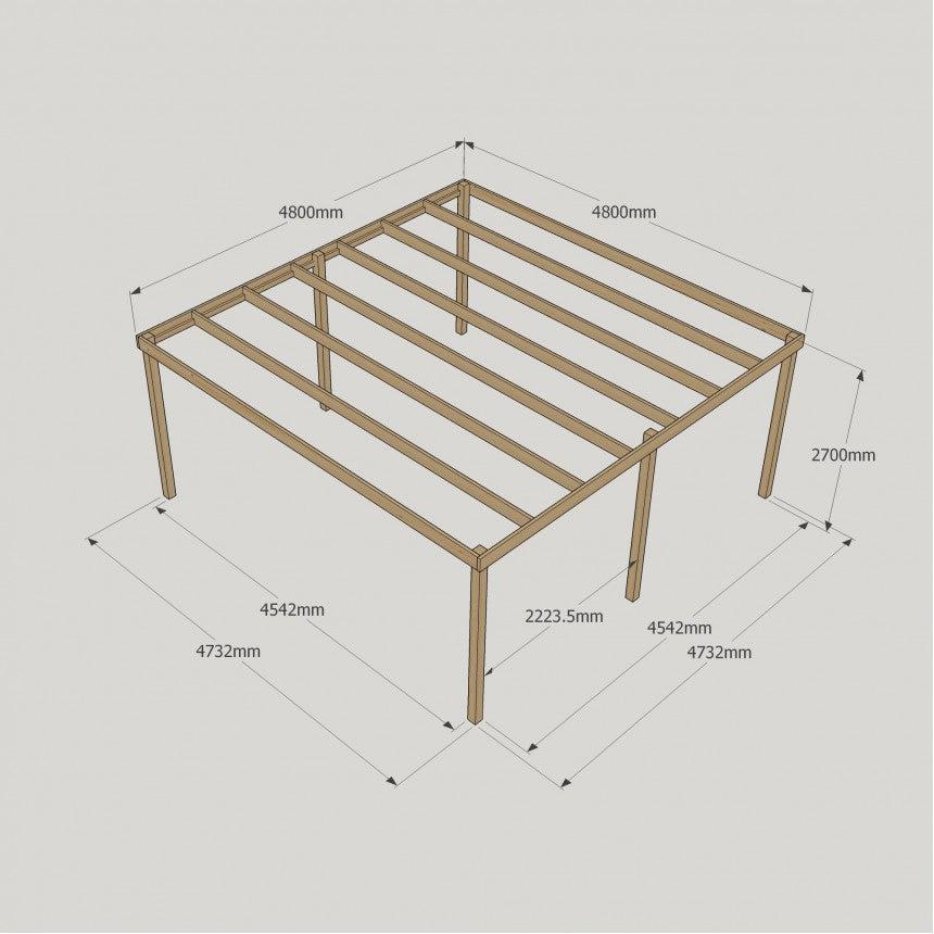 Large Size Heavy Duty Box Pergola Complete DIY Kit, Quality Tanalised Timber.