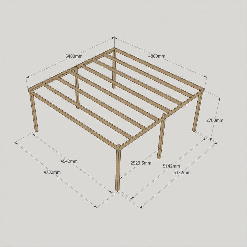 Large Size Heavy Duty Box Pergola Complete DIY Kit, Quality Tanalised Timber.