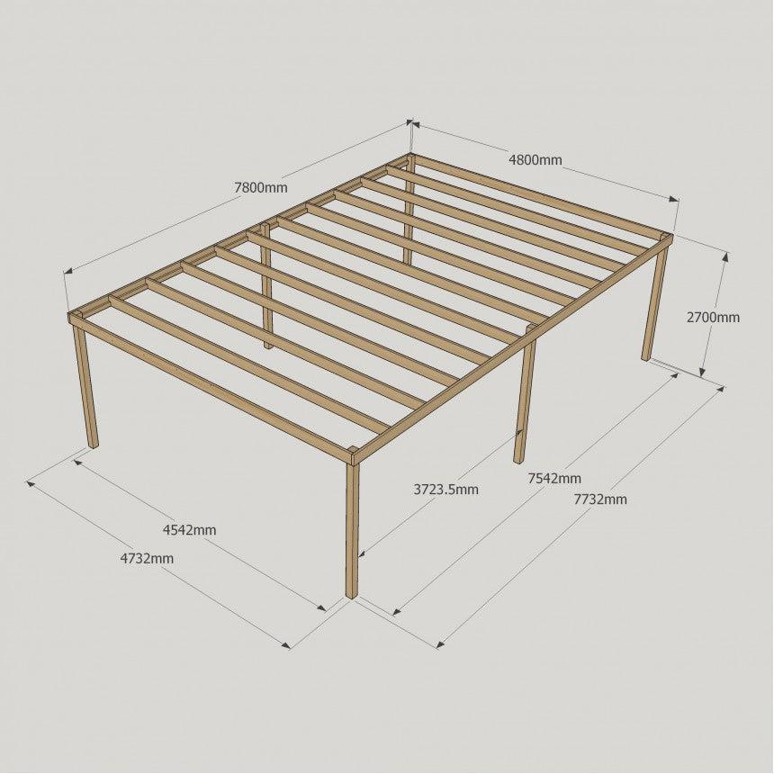 Large Size Heavy Duty Box Pergola Complete DIY Kit, Quality Tanalised Timber.